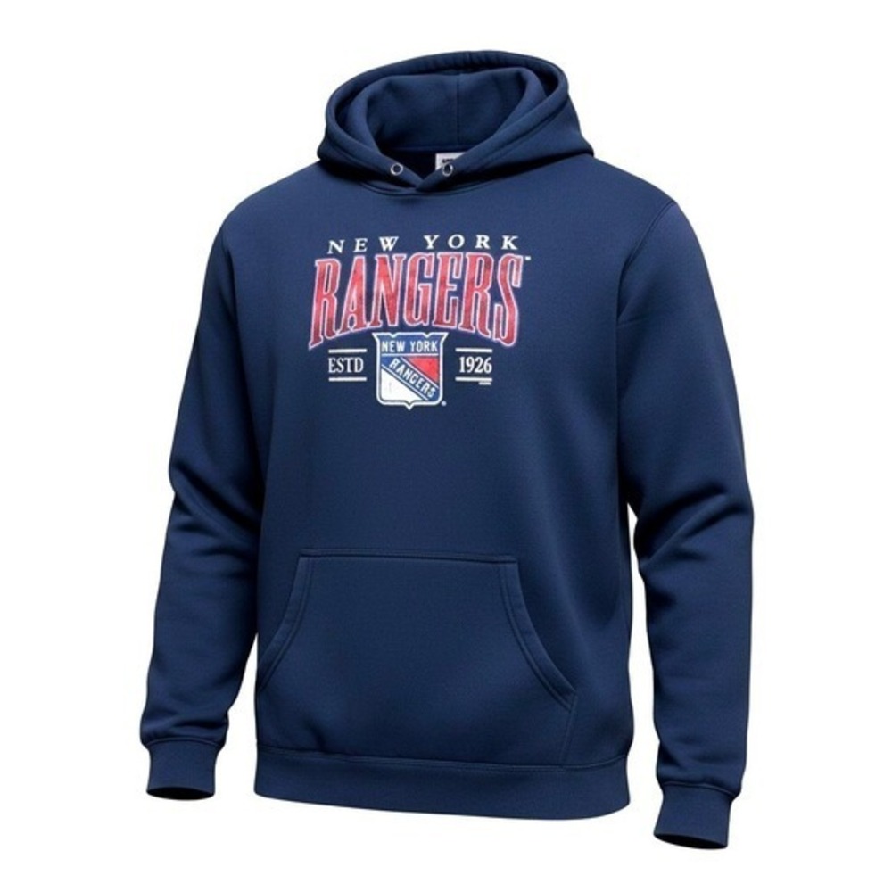 Fanatics New York Rangers Hoodie Men XLT Navy Blue NHL Hockey Pullover Sporty